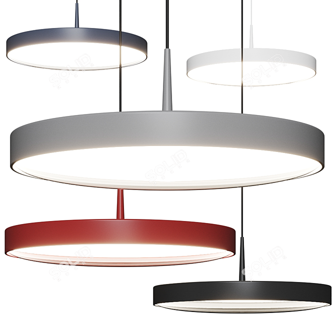 Modern ARVA Pendant Lamp: 440 Gray by Ribag 3D model image 1