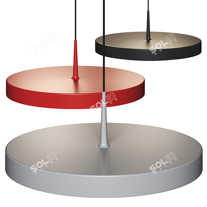 Modern ARVA Pendant Lamp: 440 Gray by Ribag 3D model image 2