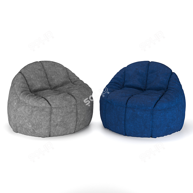 Cozy Lounge Armchair Puff 3D model image 1