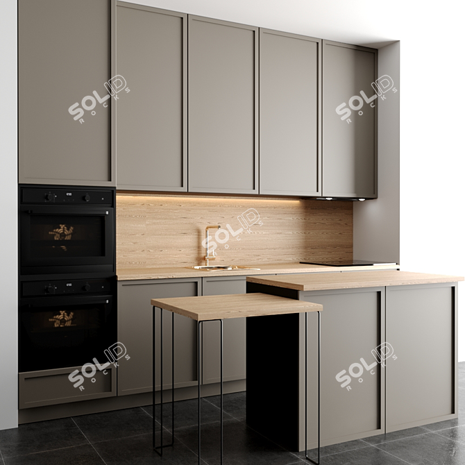 Modern Modular Kitchen - Easy to Edit 3D model image 2