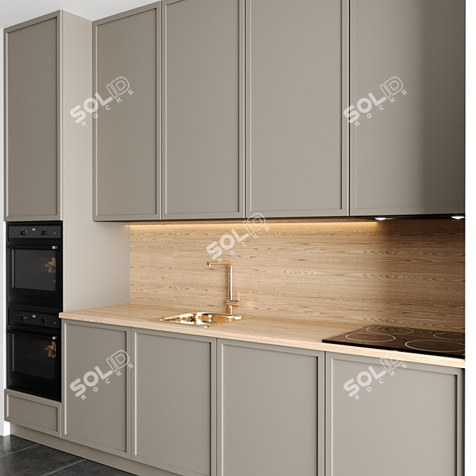 Modern Modular Kitchen - Easy to Edit 3D model image 3