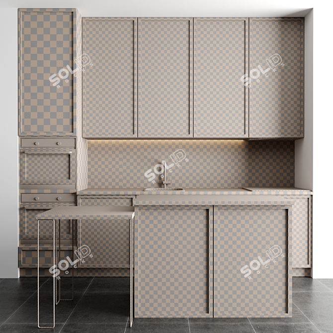 Modern Modular Kitchen - Easy to Edit 3D model image 5