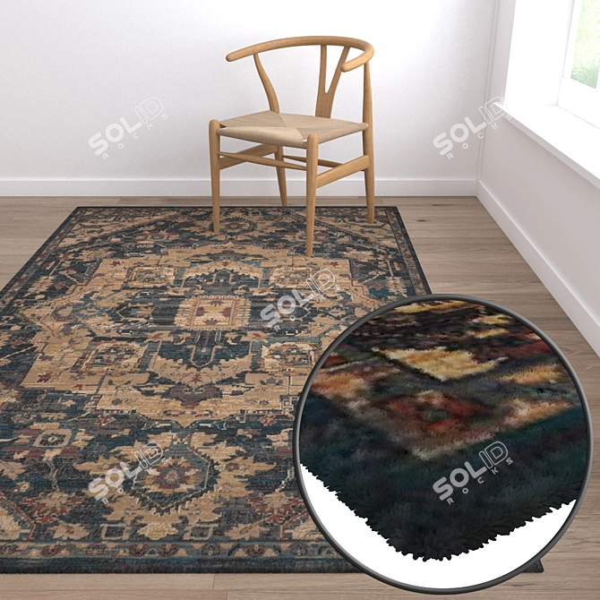 Luxury Textured Carpet Set 3D model image 5