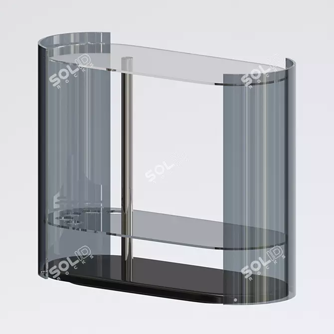 Modern Glass Drinks Trolley 3D model image 1