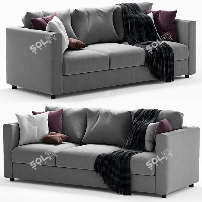 Elegant Ikea Finnala 3-Seater Sofa 3D model image 1