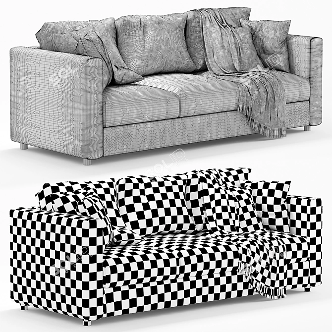 Elegant Ikea Finnala 3-Seater Sofa 3D model image 5