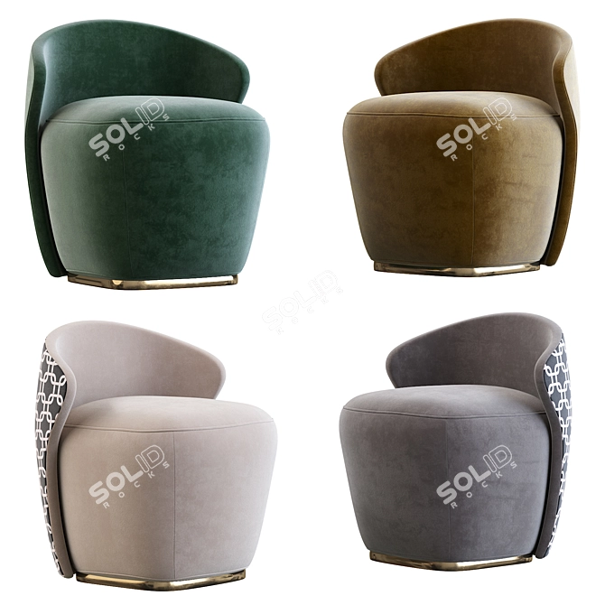 Elegant Vortex Pouf 3D model image 1