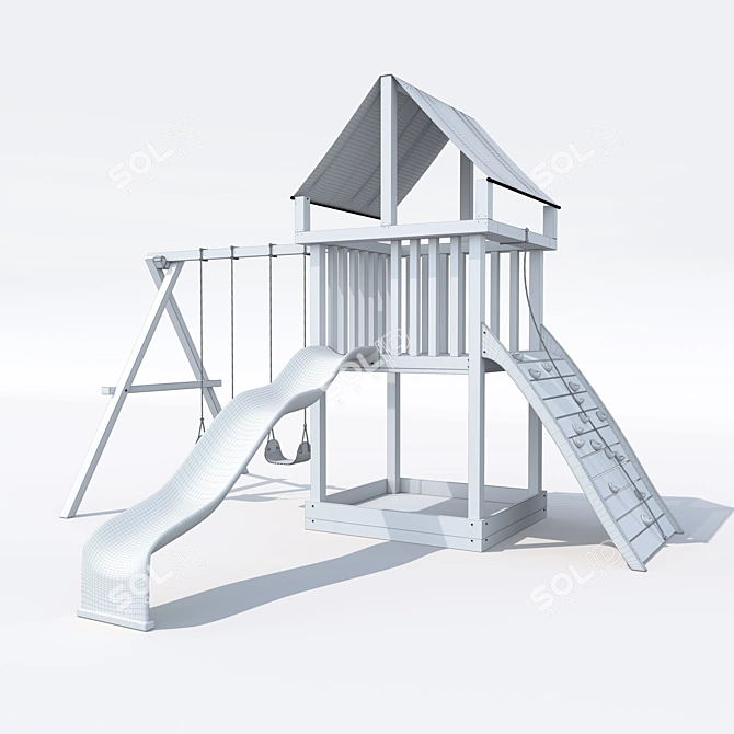 Kindergarten 3-IN-1 Swing Set 3D model image 2