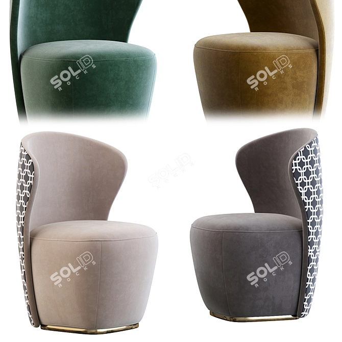 Elegant Vortex Armchair - M Capital 3D model image 4