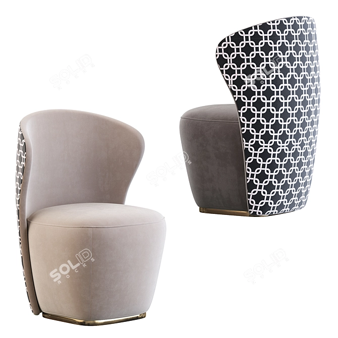 Elegant Vortex Armchair - M Capital 3D model image 1