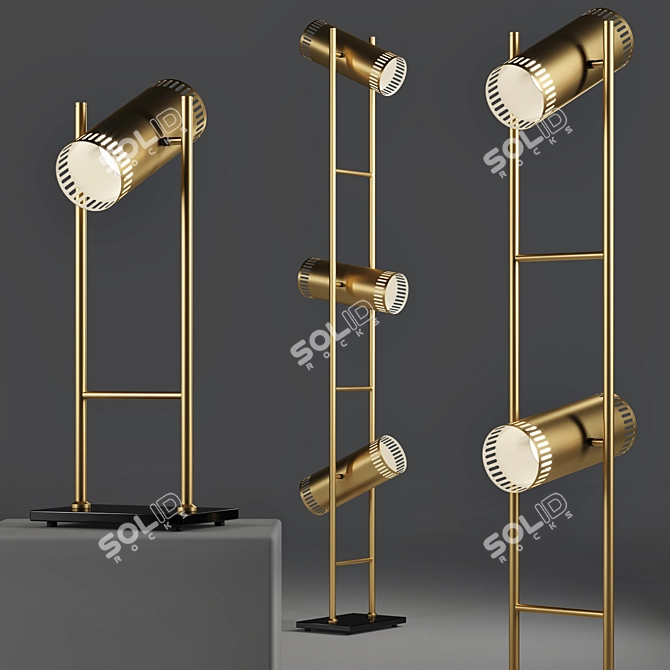 Elegant Samuel Floor Lamp 3D model image 2