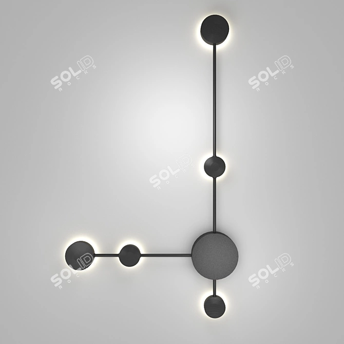 Modern Black Metal LED Wall Light - Geometry 3D model image 1