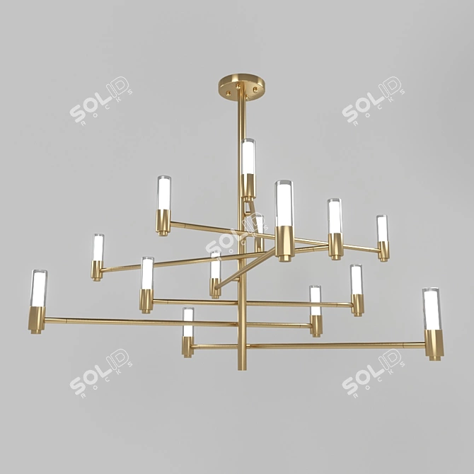 Inodesign Modern Brass Chandelier 3D model image 1
