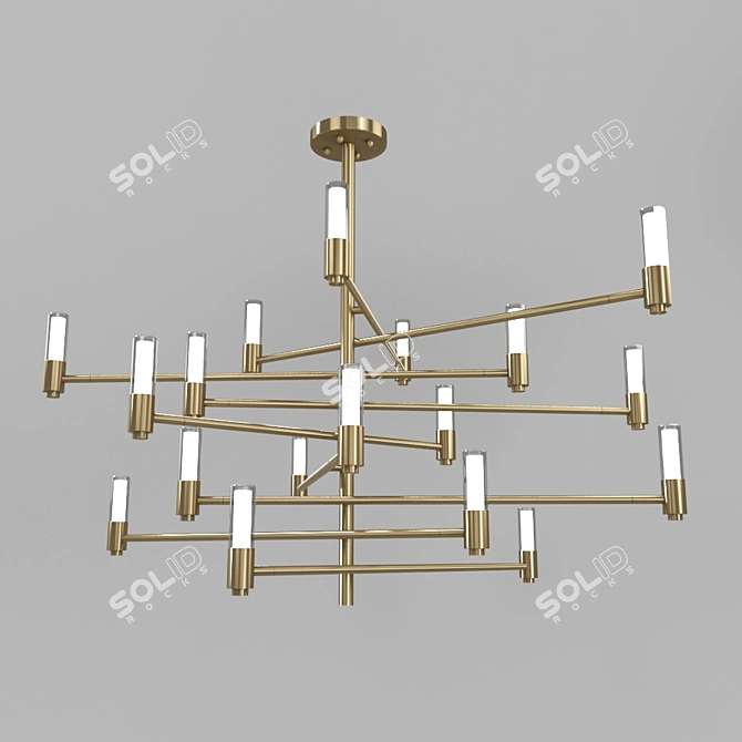 Inodesign Level 40.1216: Modern Brass Chandelier 3D model image 1