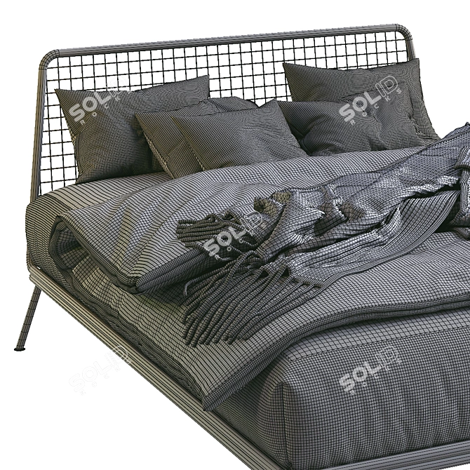 NIANDER Mesh Queen Bed: Modern & Stylish Sleep Solution 3D model image 5