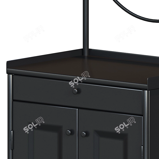 Sleek Black Storage Bench - KORNSJÖ 3D model image 4