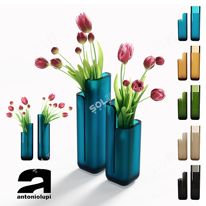 Crystalmood Vase: Tulip-inspired Elegance 3D model image 1