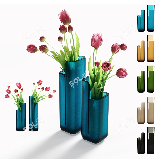 Crystalmood Vase: Tulip-inspired Elegance 3D model image 5