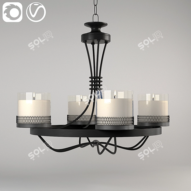 Elegant Classic Candle Chandelier 3D model image 1