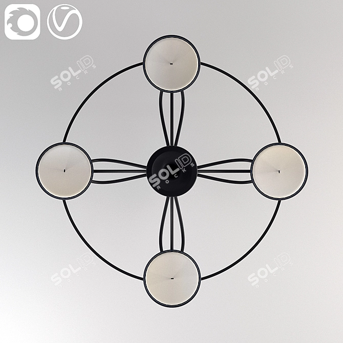 Elegant Classic Candle Chandelier 3D model image 3