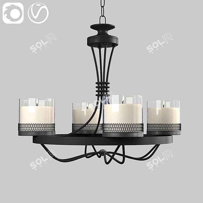 Elegant Classic Candle Chandelier 3D model image 4