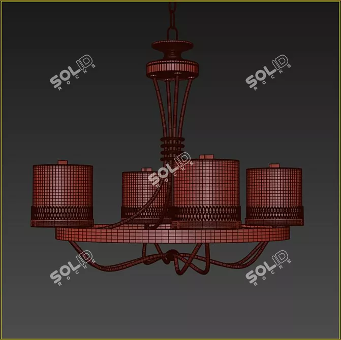 Elegant Classic Candle Chandelier 3D model image 7