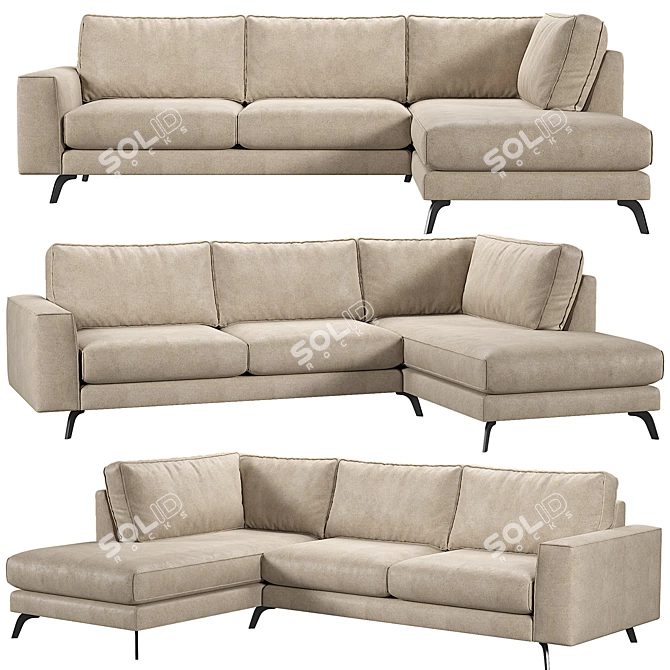 Athena Corner Kaza Sofa | Stylish and Spacious 3D model image 1