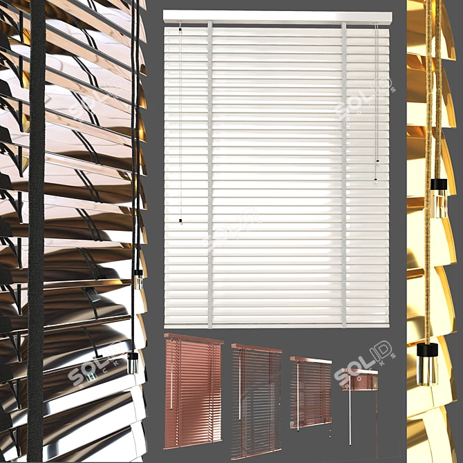 Metal Blind: 1200mm Length, 4 Positions 3D model image 1