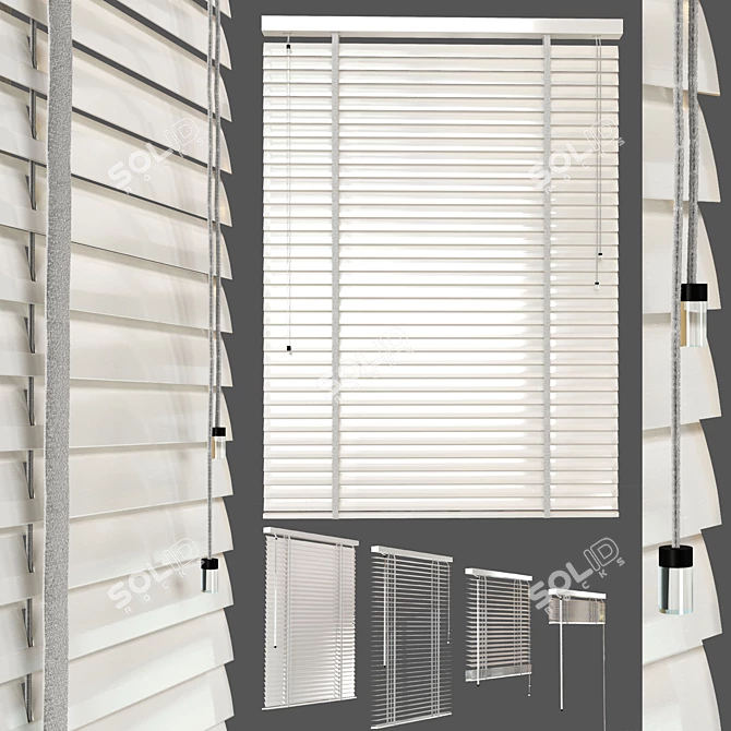 Metal Blind: 1200mm Length, 4 Positions 3D model image 2