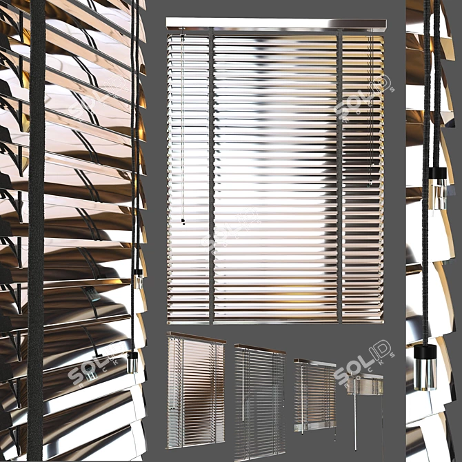 Metal Blind: 1200mm Length, 4 Positions 3D model image 3