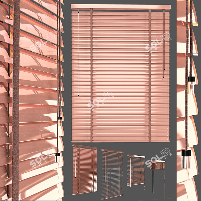 Metal Blind: 1200mm Length, 4 Positions 3D model image 5