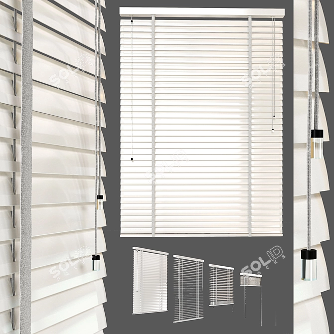 Metal Blind: 1200mm Length, 4 Positions 3D model image 7