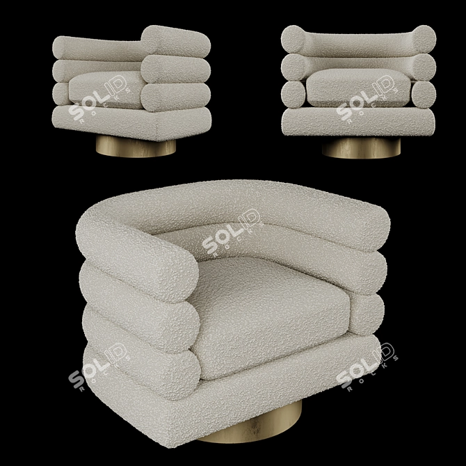 Elegant Maguire Swivel Chair 3D model image 6