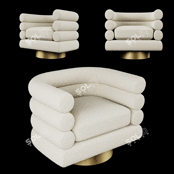 Elegant Maguire Swivel Chair 3D model image 7