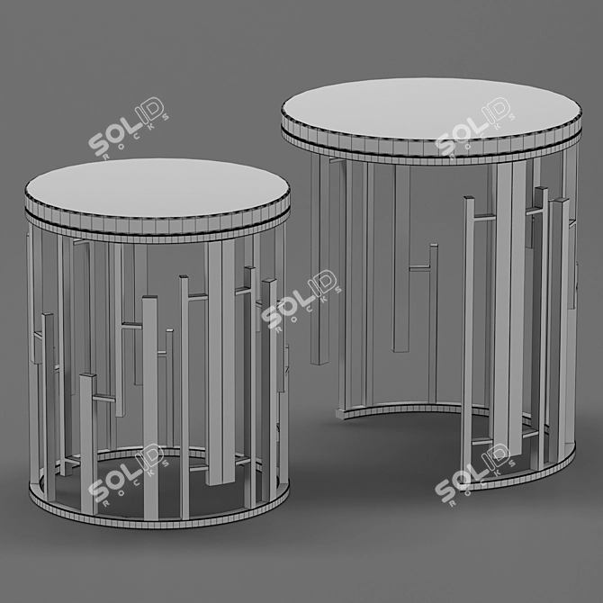 Elegant Circular Luxury Coffee Table 3D model image 2
