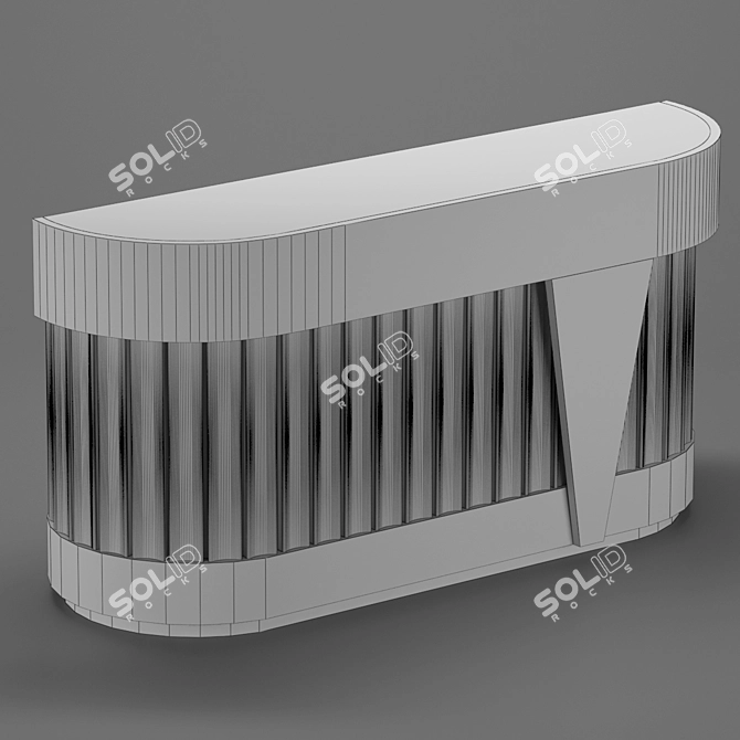 Modern Reception Desk - Sleek Design 3D model image 2