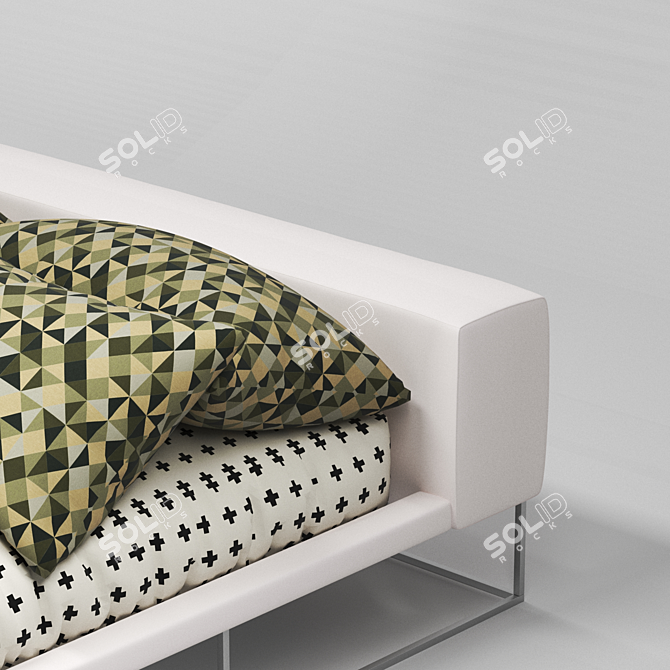 Ile Bed: Upholstered, Removable Cover 3D model image 3