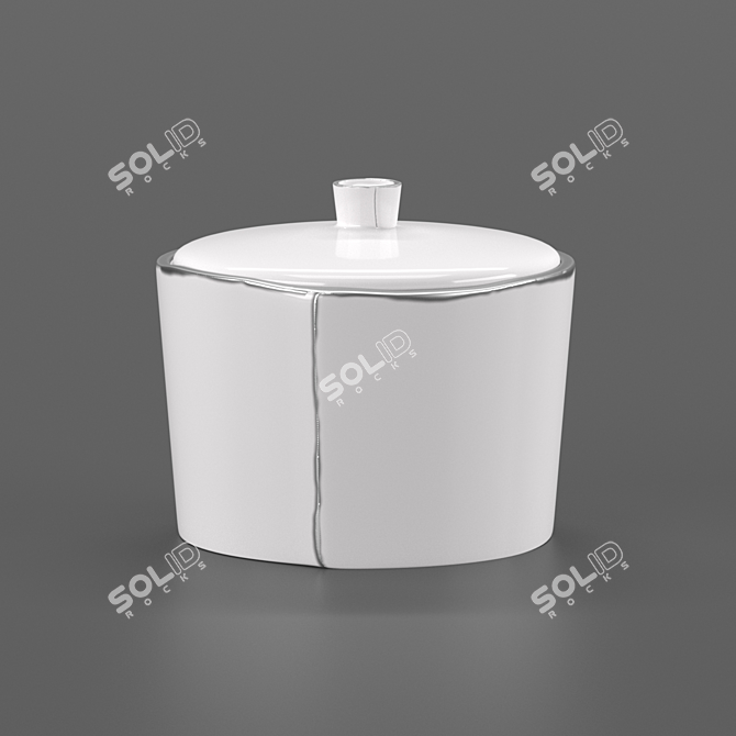 Luxury Porcelain Bath Accessories Set - Labrazel Lino Platinum 3D model image 9