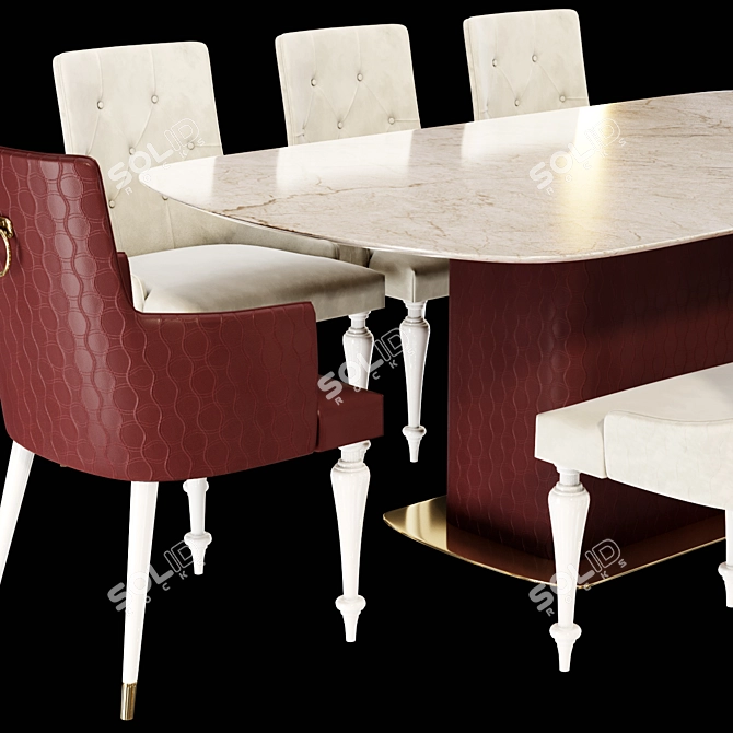 Elegant Dining Group by SCAPPINI & C 3D model image 3