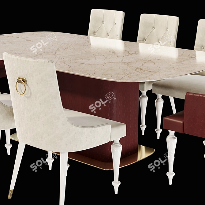 Elegant Dining Group by SCAPPINI & C 3D model image 4