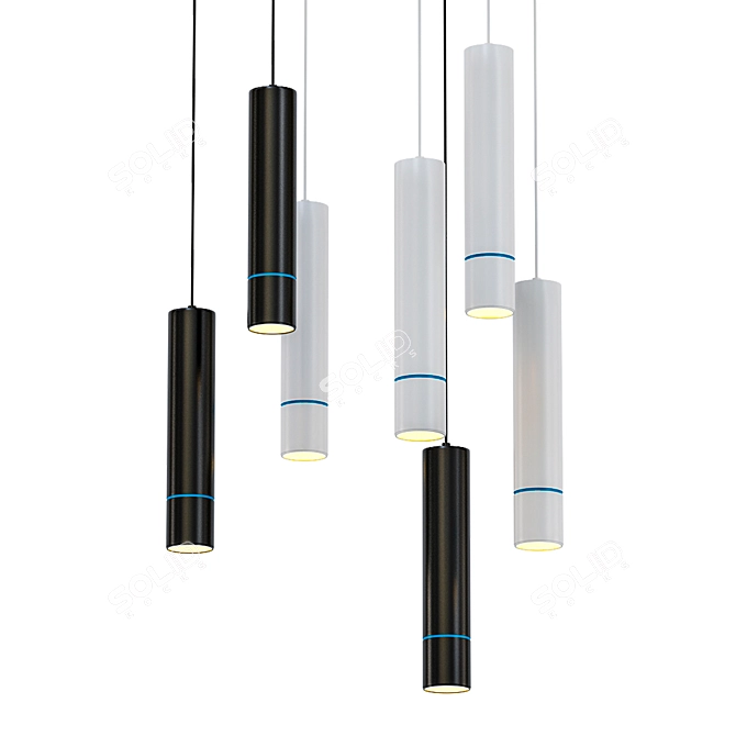 Modern Metal Pendant Light 3D model image 1