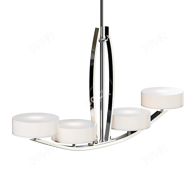 Elegant Eton Chandelier: 4 Lights 3D model image 1