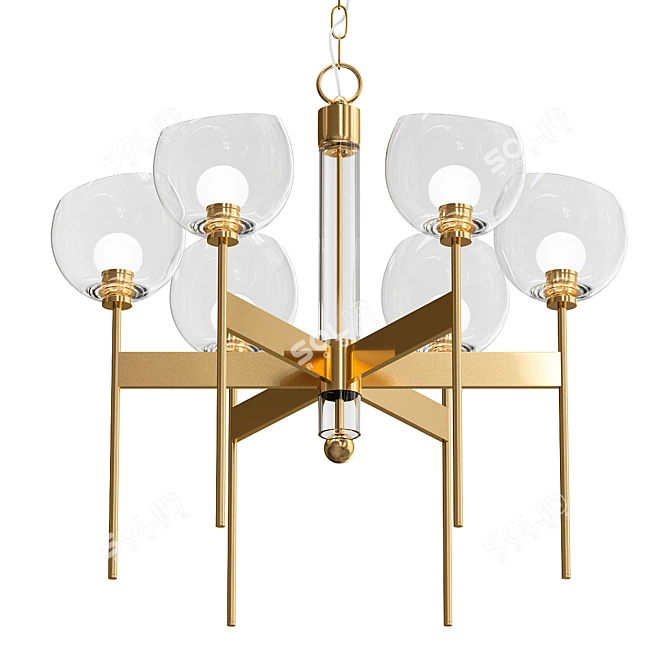 Elegant 6-Light LED Chandelier 3D model image 1