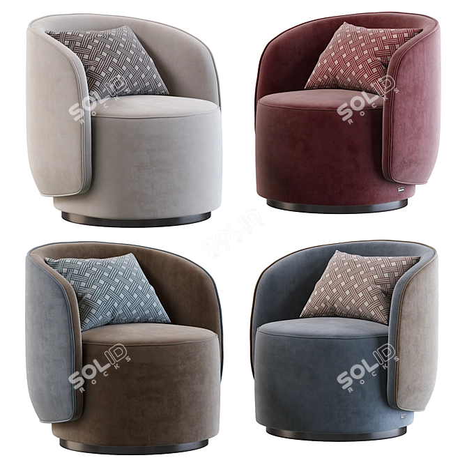 Fendi Casa Annabelle Armchair: Sleek & Elegant 3D model image 1