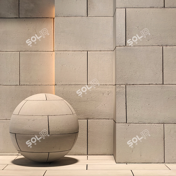 Seamless Stone Blocks 3D model image 1