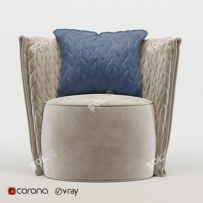 Kertel Armchair: Modern Comfort & Style 3D model image 1