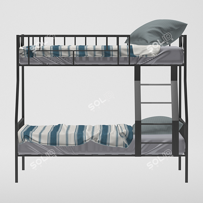 Barcelona Metal Bunk Bed 3D model image 2