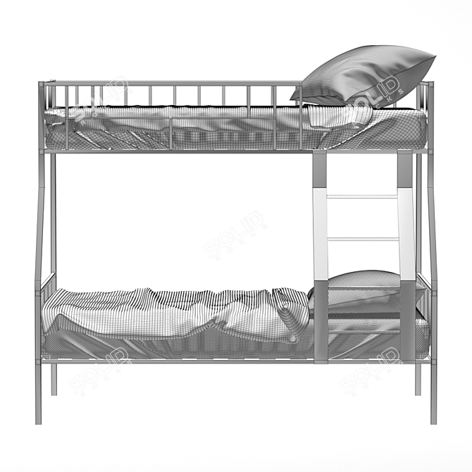 Barcelona Metal Bunk Bed 3D model image 3