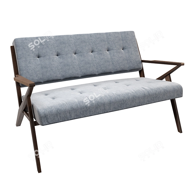 Modern Living Loveseat: Stylish and Compact 3D model image 4