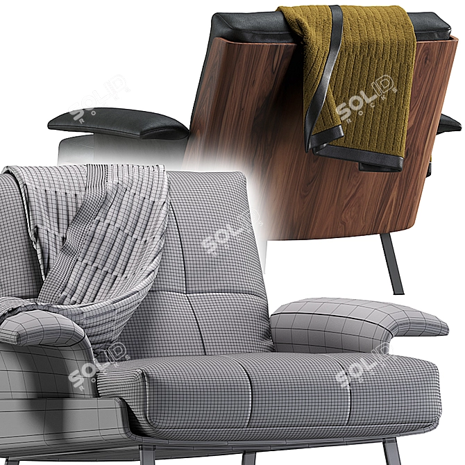 Contemporary Daiki Armchair: Minotti Design 3D model image 5